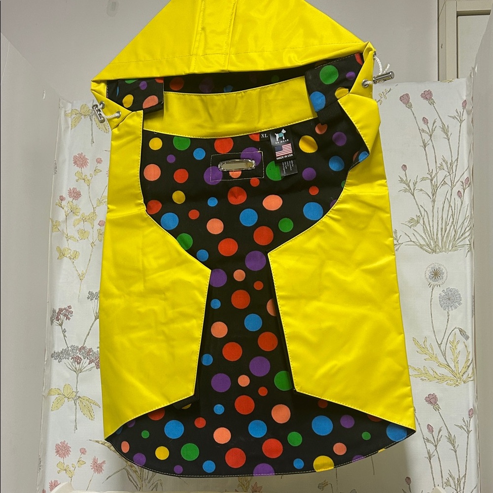 Colorful Polka Dot Dog Raincoat new but no tag